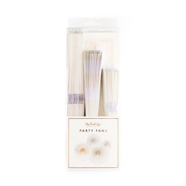 Ivory Paper Fan Basics - Set of 4