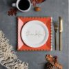 Orange Scalloped Large Plates