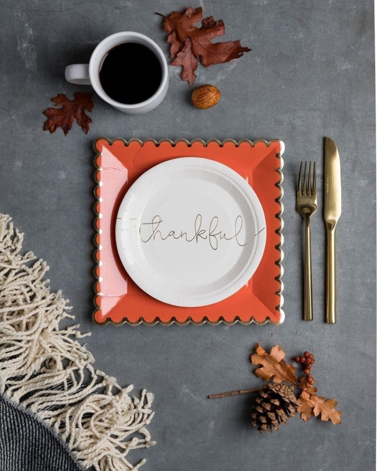 Orange Scalloped Large Plates