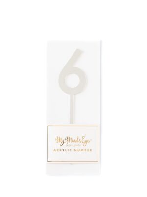 Silver Acrylic Cake Topper - Number 6