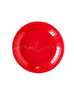 Red Noel Cursive Script Small Plates