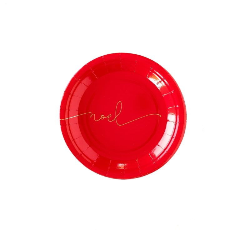 Red Noel Cursive Script Small Plates
