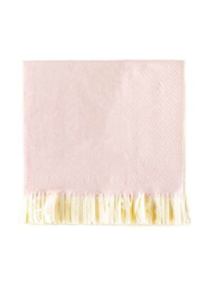 Baby Pink Fringe Cocktail Napkin