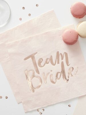 Blush Pink & Rose Gold Team Bride Hen Party Napkins