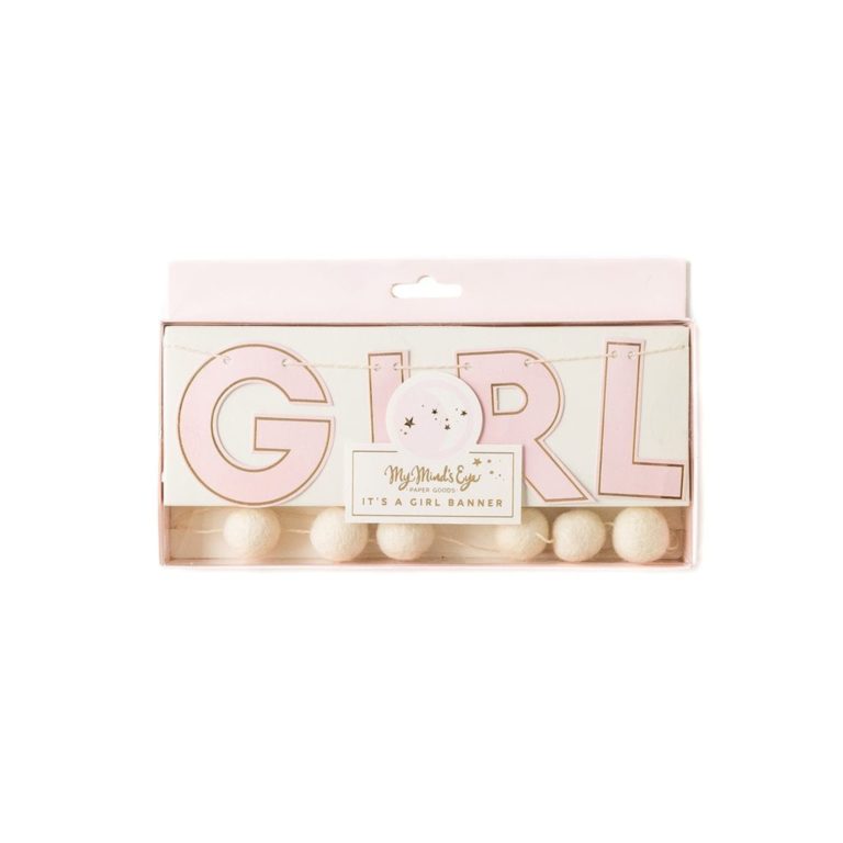 Baby Pink It's a Girl Banner