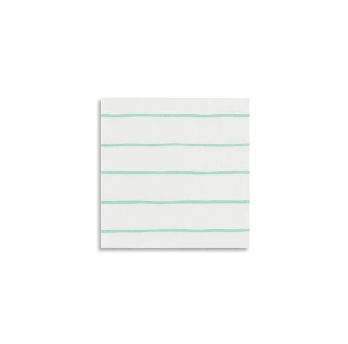 Frenchie Striped Small Napkins - Mint