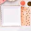 Coral Polka Dot Dinner Napkin