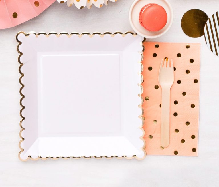 Coral Polka Dot Dinner Napkin