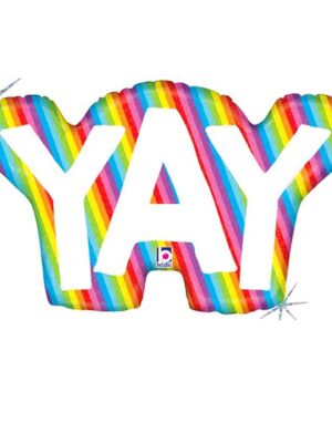 Yay Rainbow Mylar Balloon