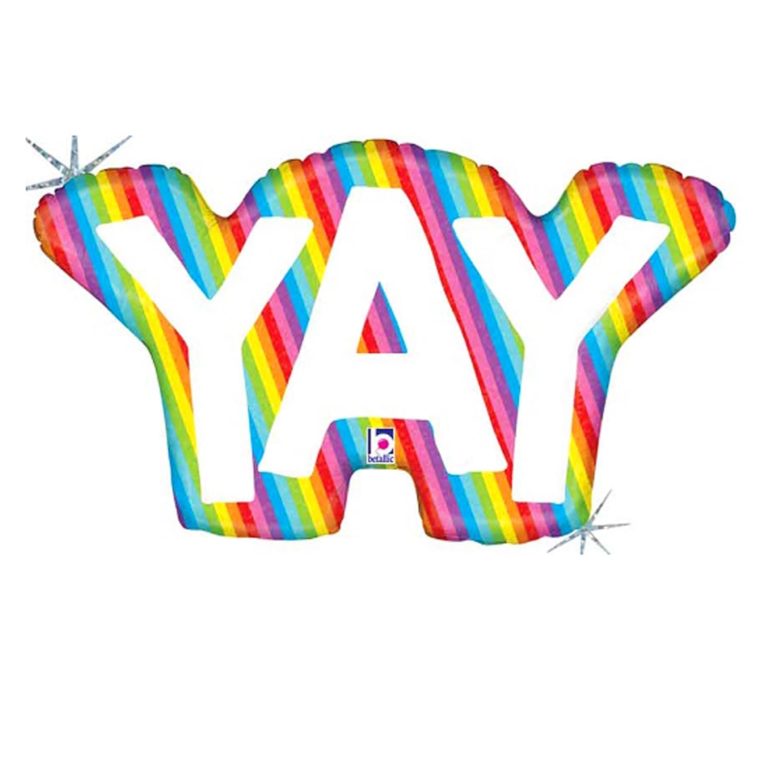 Yay Rainbow Mylar Balloon