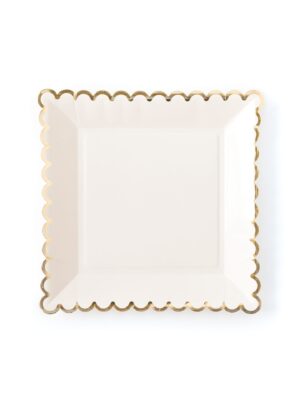 Cream Scalloped Large Plates