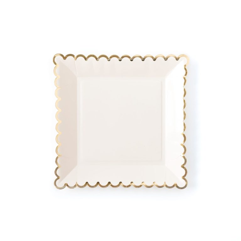 Cream Scalloped Large Plates