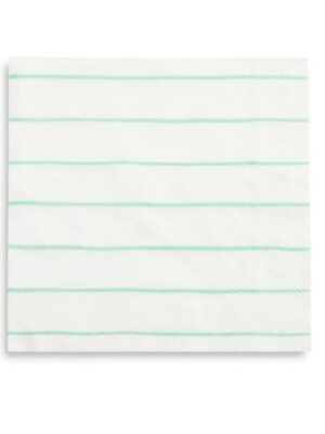 Frenchie Striped Large Napkins - Mint