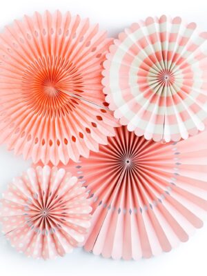 Coral Paper Fan Basics - Set of 4