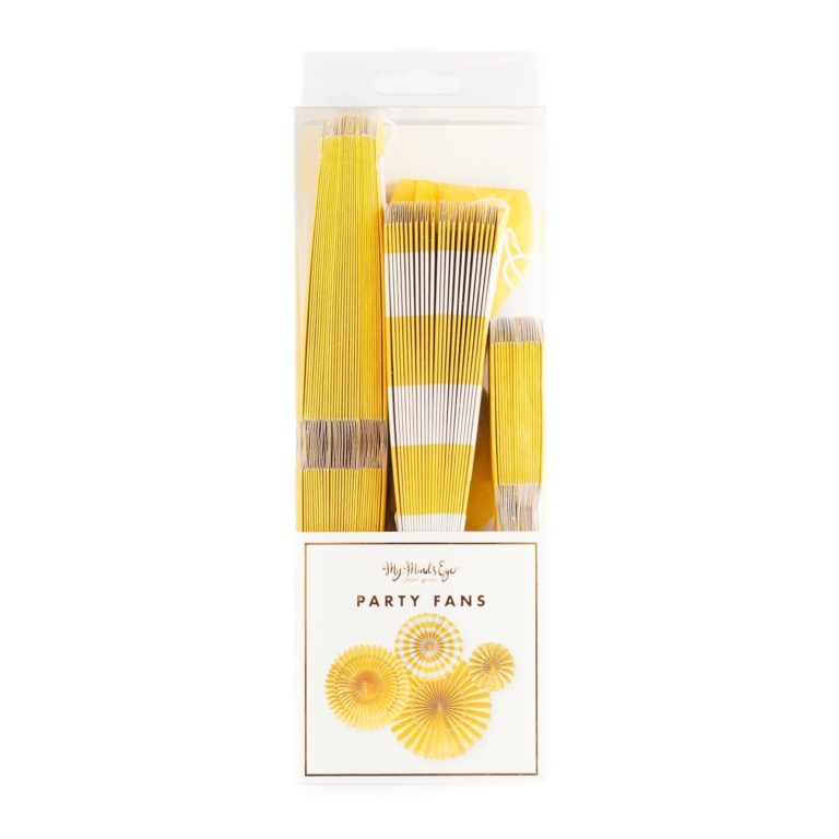 Yellow Paper Fan Basics - Set of 4