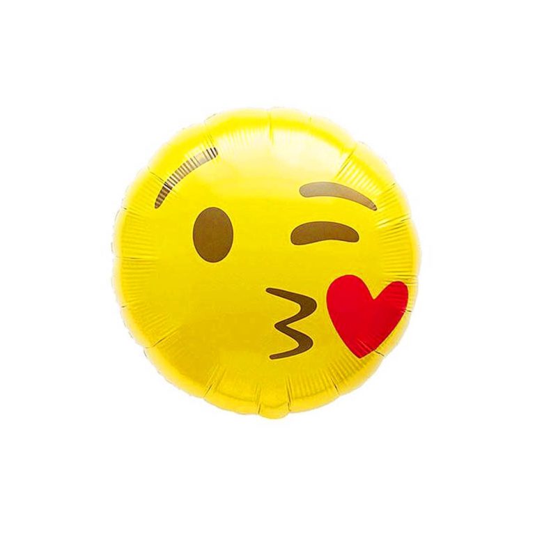 Emoji Kiss Mylar Balloons