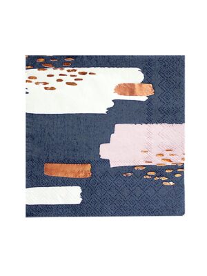 Erika - Navy Abstract Cocktail Paper Napkins