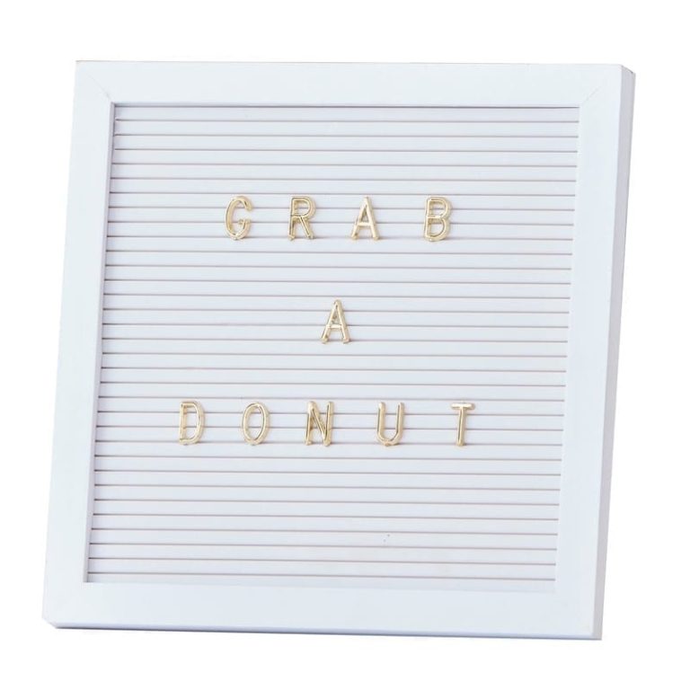 Peg Board With Gold Letters