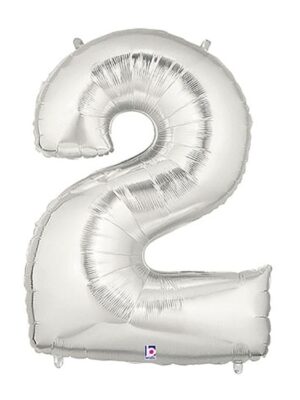 Giant Silver Number Balloon - 40 Inches