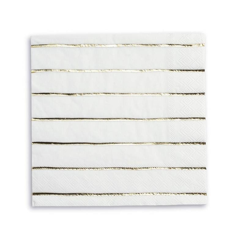 Frenchie Striped Large Napkins - Gold