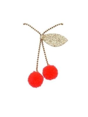 Cherry Pom Pom Necklace
