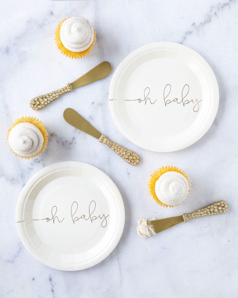 Oh Baby Cursive Script Small Plates