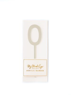 Silver Acrylic Cake Topper - Number 0