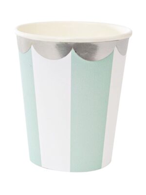 Aqua Stripe Party Cups