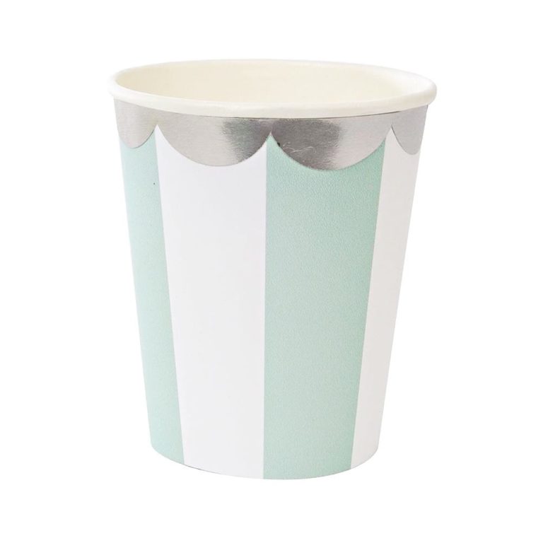 Aqua Stripe Party Cups