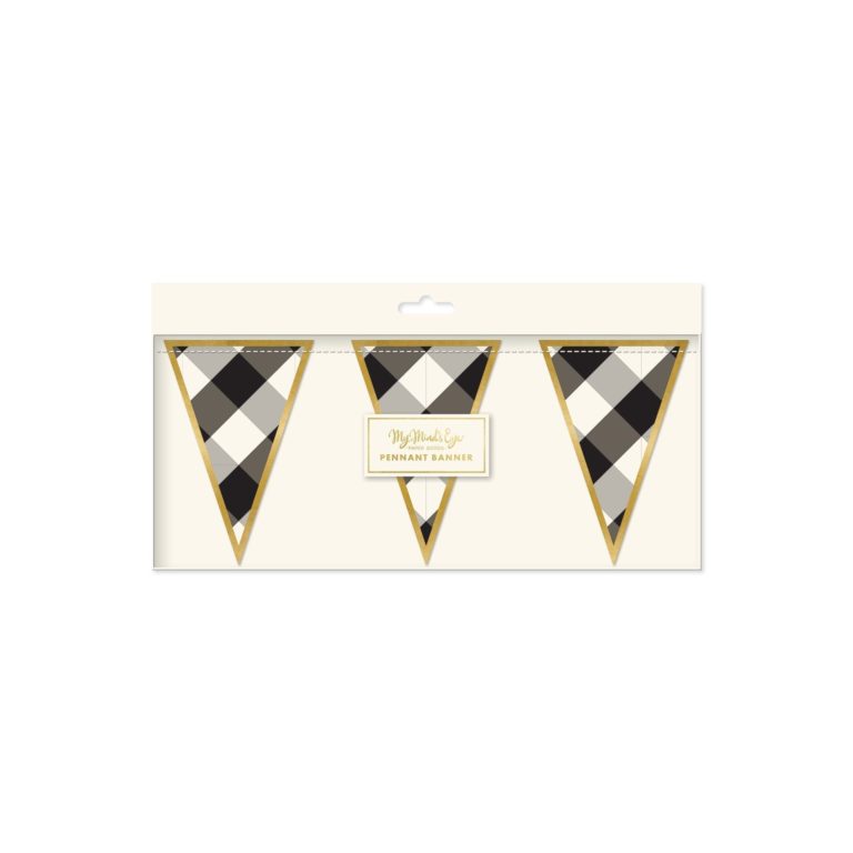 Gingham Farm Buffalo Check Pennant Banner
