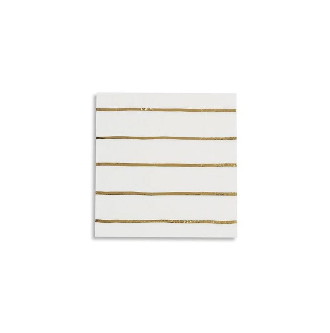 Frenchie Striped SmallNapkins - Gold