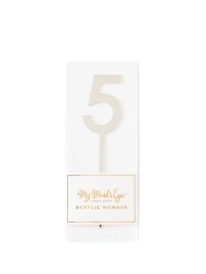 Silver Acrylic Cake Topper - Number 5