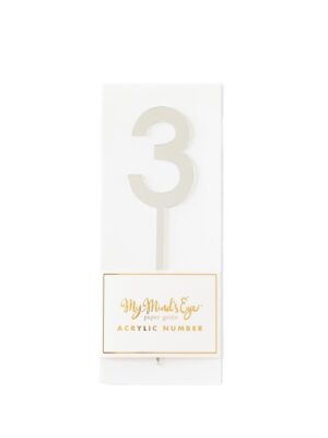 Silver Acrylic Cake Topper - Number 3