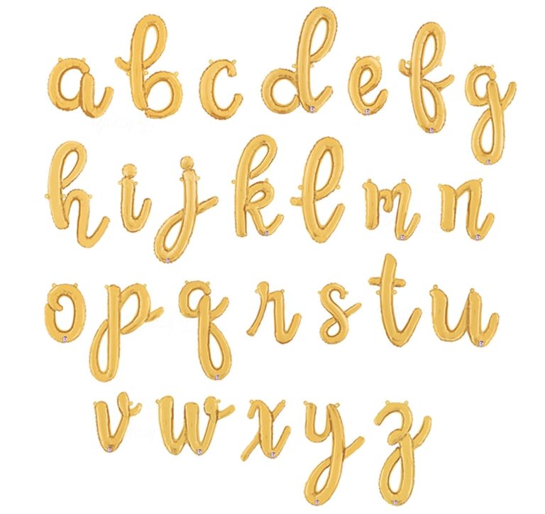 Script Letter Balloon - Gold