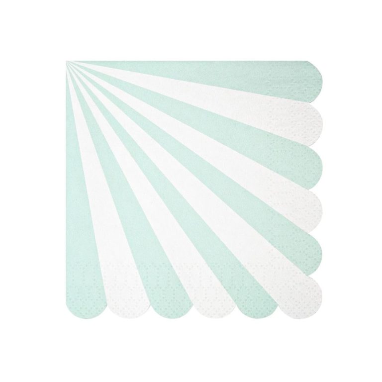 Aqua Stripe Small Napkins