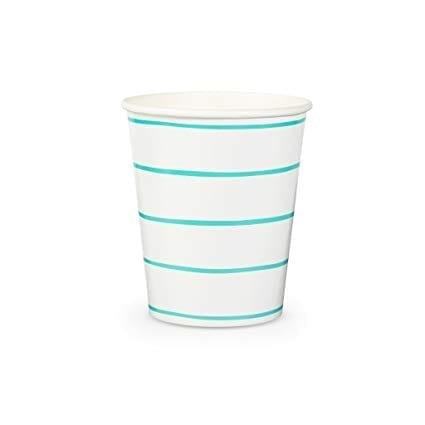 Frenchie Striped Cups - Aqua
