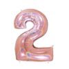 Giant Holographic Rose Gold Number Balloon - 40 Inches