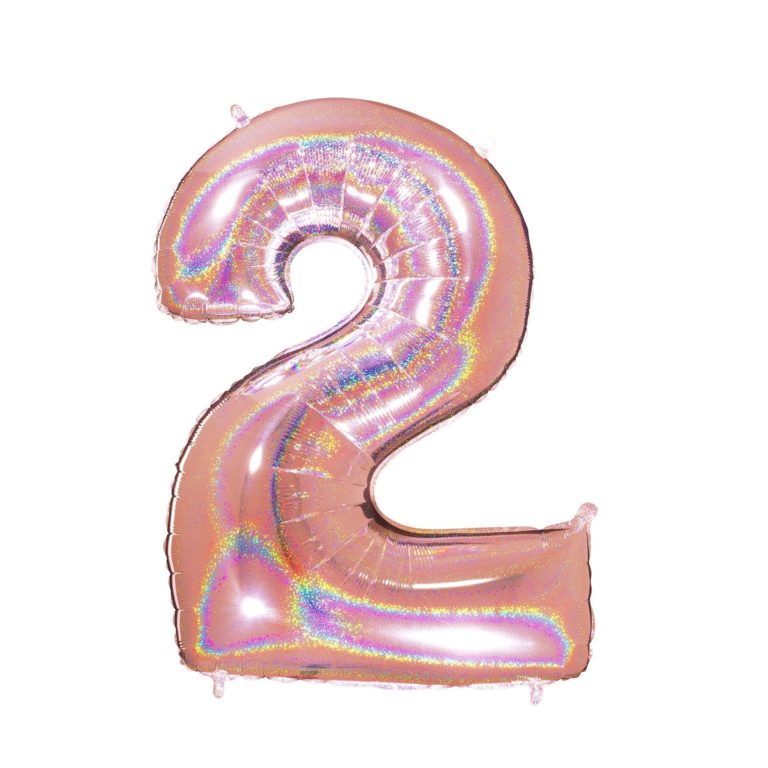 Giant Holographic Rose Gold Number Balloon - 40 Inches