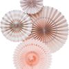 Blush Paper Fan Basics - Set of 4