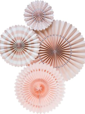 Blush Paper Fan Basics - Set of 4