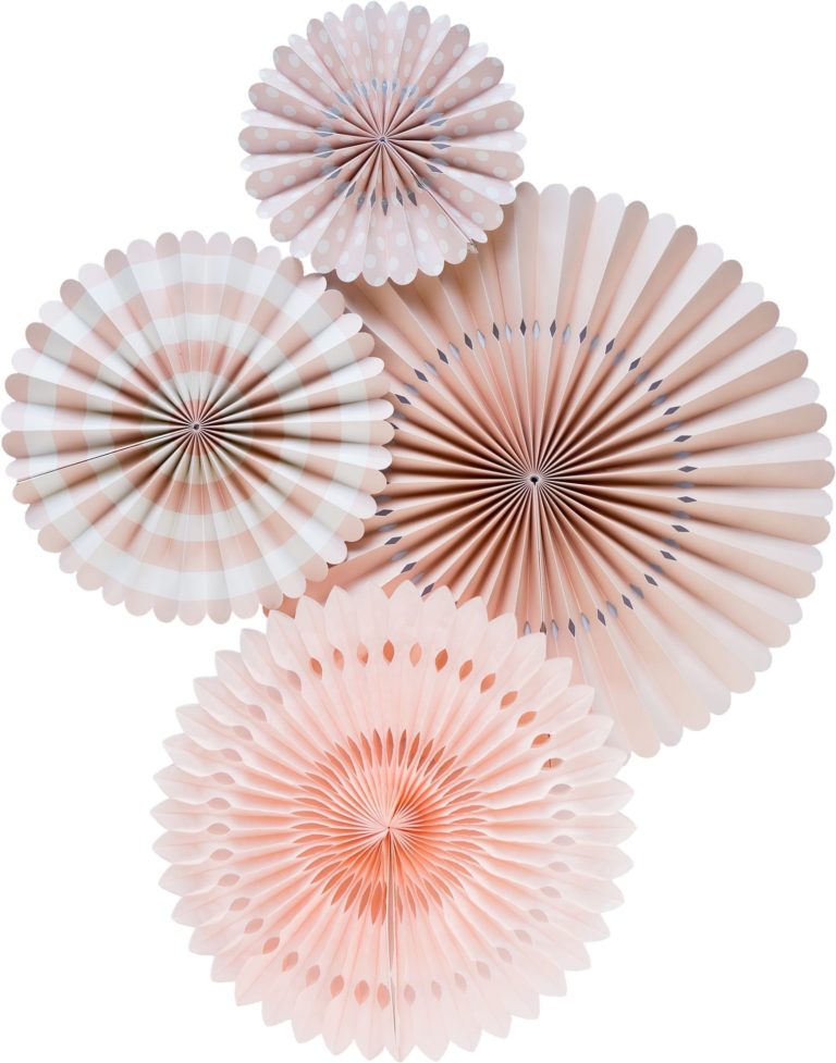 4bd1cf04ddfa75f6d2ef87e3449d285b5cb84731.jpg Blush Paper Fan Basics - Set of 4