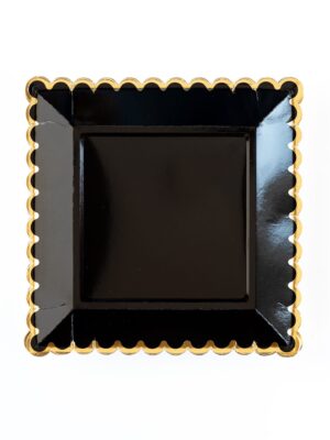 Black Scalloped Large Plates