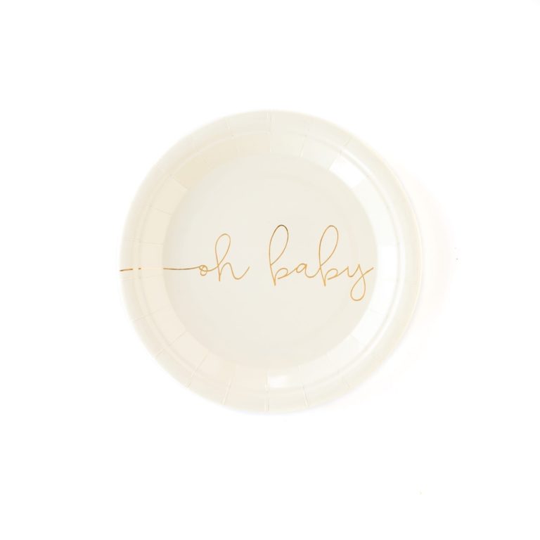 Oh Baby Cursive Script Small Plates