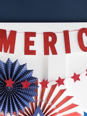 AMERICA Red Glitter Banner