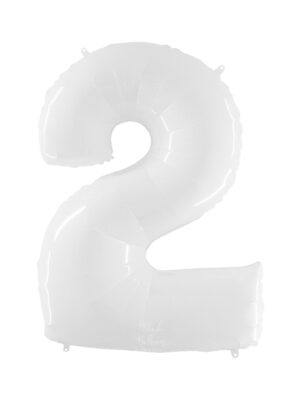Giant Bright White Number Balloon - 40 Inches