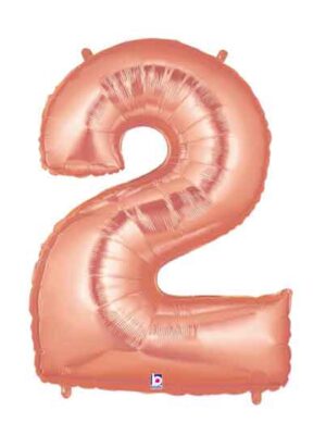Giant Rose Gold Number Balloon - 40 Inches