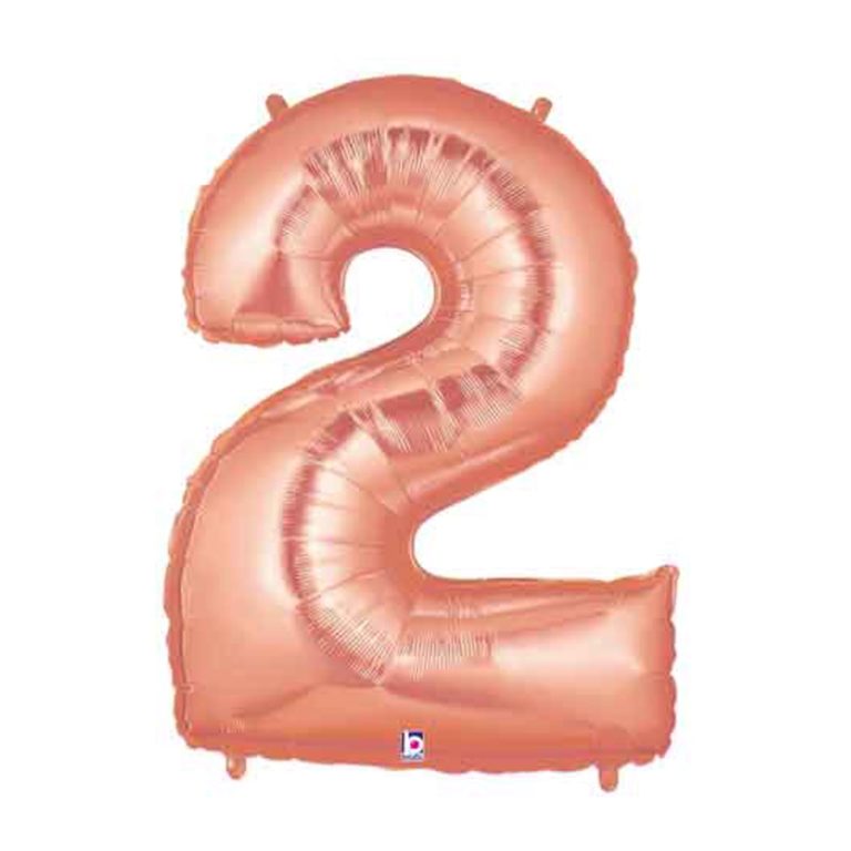 Giant Rose Gold Number Balloon - 40 Inches