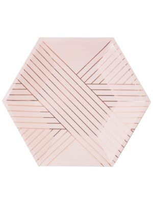 Amethyst - Pale Pink Striped Small Paper Plates