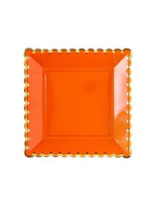 Orange Scalloped Large Plates