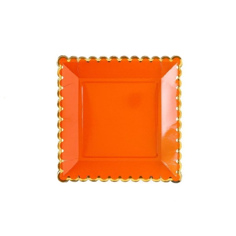 Orange Scalloped Large Plates